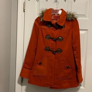 Hooded velour like jacket